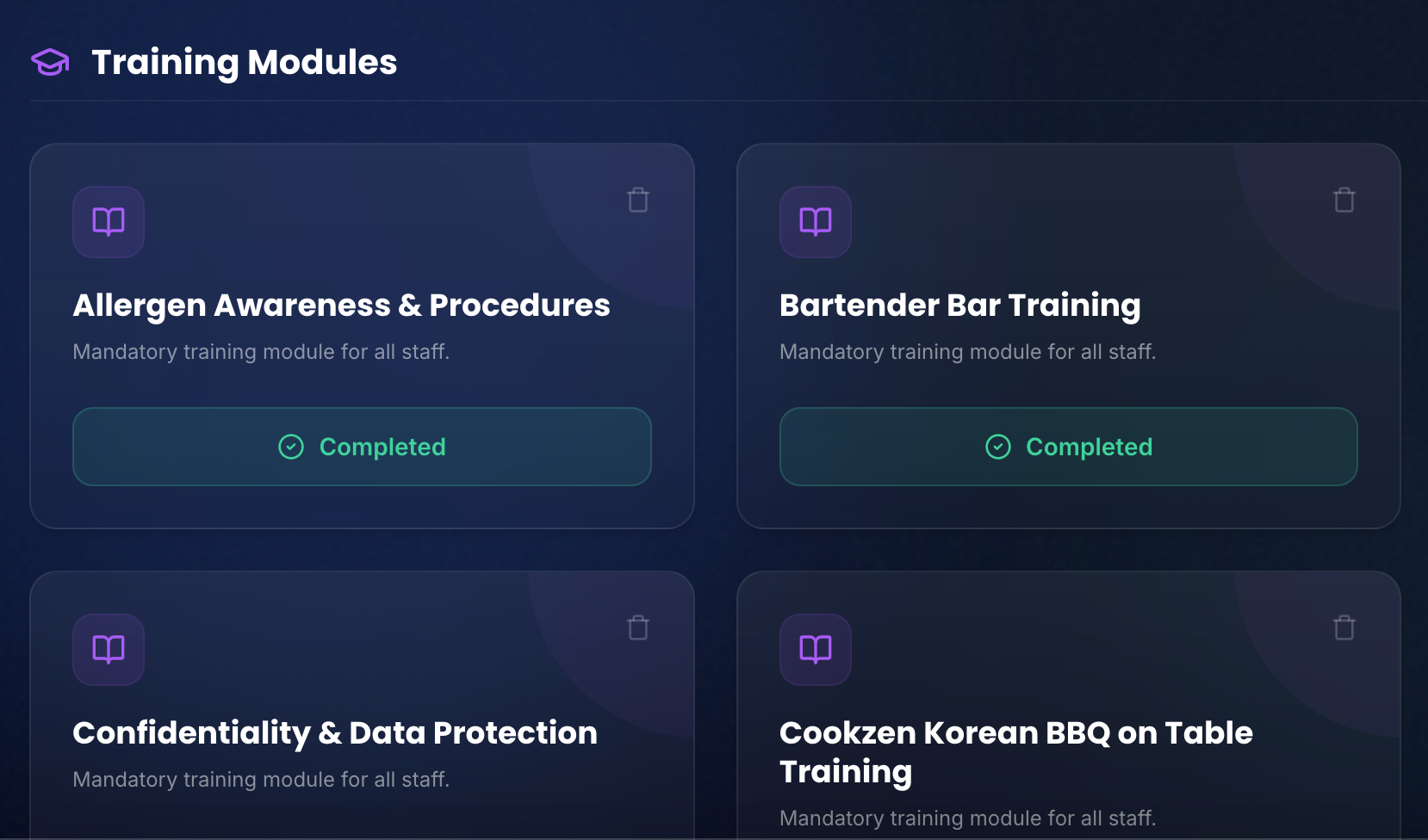 Checklists for working safely